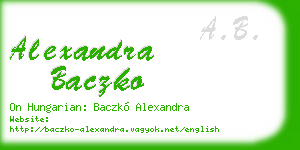 alexandra baczko business card
